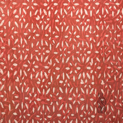 Block Printed Cotton Red brown
