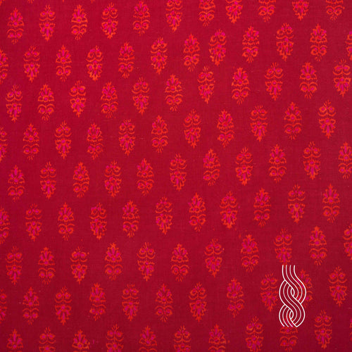Block Printed Cotton Red