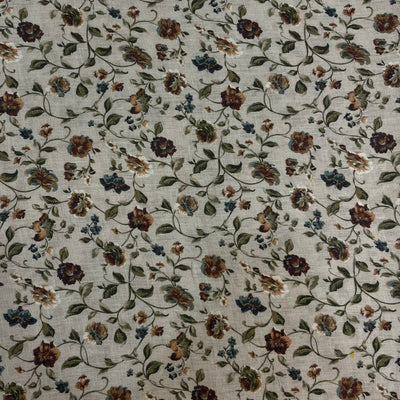 Printed Linen Brown Floral