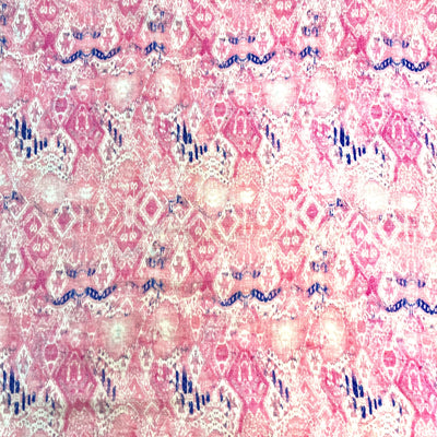 Pink Printed Linen Fabric