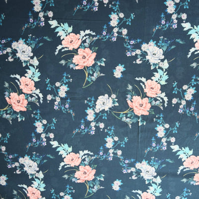 Printed Premium Cotton Black Floral