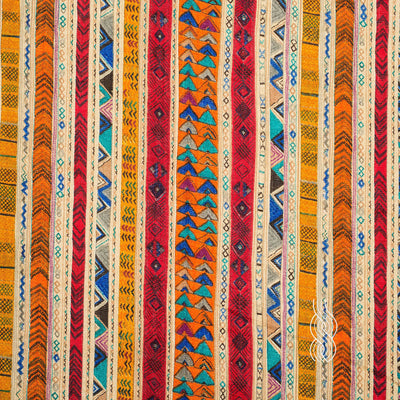 Printed Pashmina Blend Cotton MultiColour Stripes