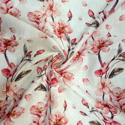Printed Linen light Peach Floral
