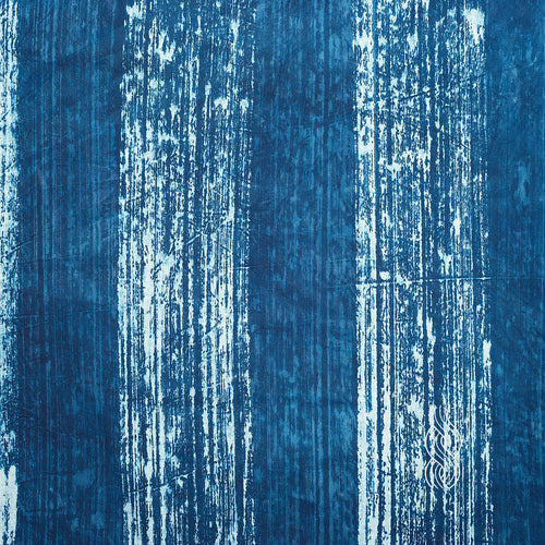 Printed Indigo Cotton Brush Stripes