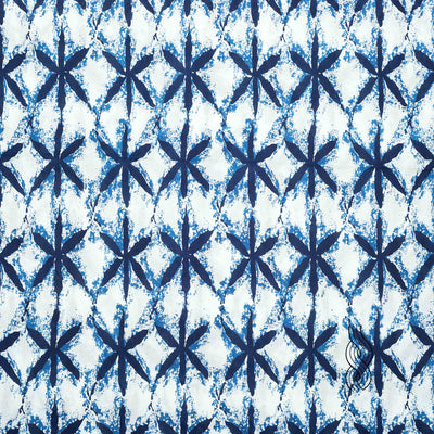 Printed Cotton Star Indigo Blue
