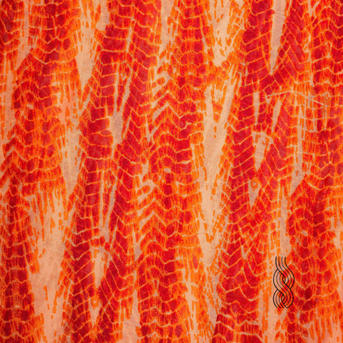 Tie & Dye Chanderi Reddish Orange