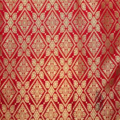Benarsi Brocade Cotton Silk Red