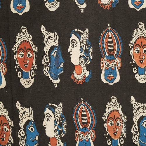 Kalamkari Cotton kathakali Faces Black