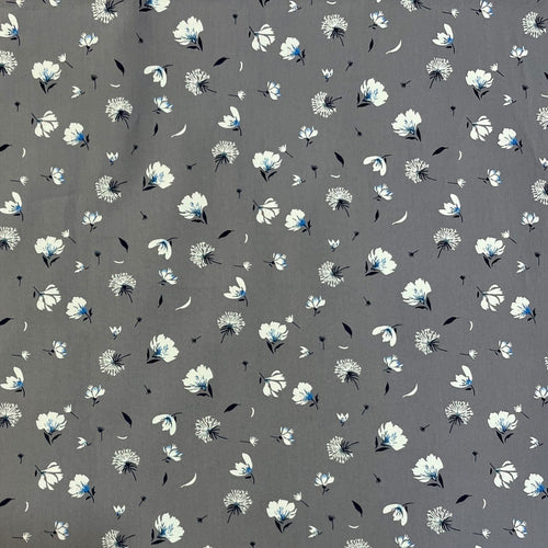 Printed Premium Cotton Grey Small Flowers